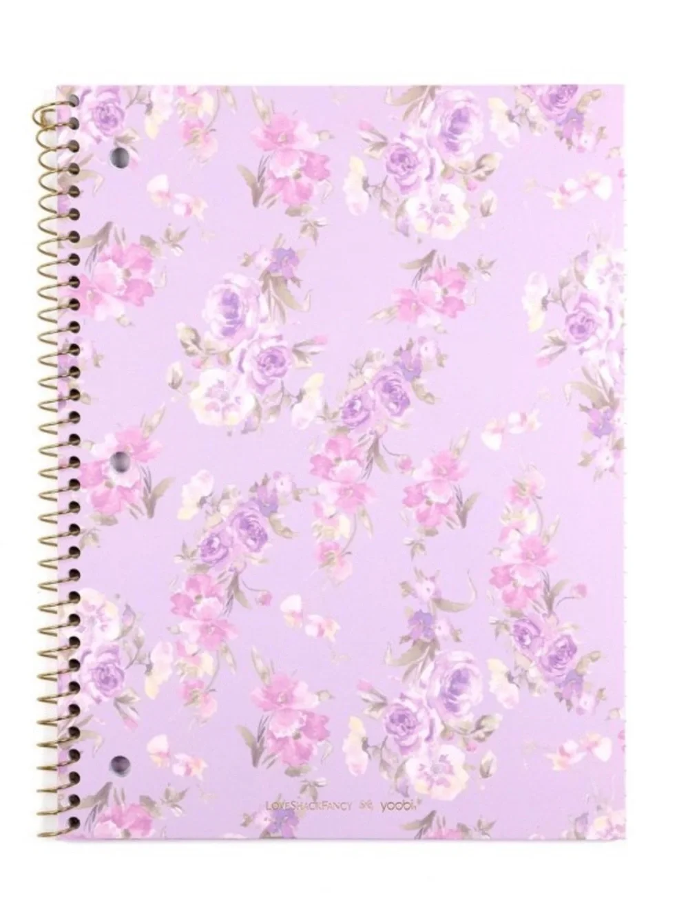 LoveShackFancy Hibiscus Floral Spiral Notebook - Lavender Pink & Purple 8X10.5